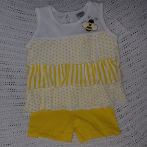 Striped Polka Dot Bee Two Piece Outfit 